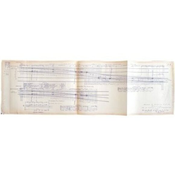 1959 Railroad Bangor Aroostook Original Blueprint 10 Turnout Crossover A6 DWDD11 - Picture 2 of 5